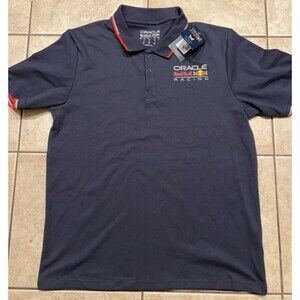 Oracle Red Bull Racing Shirt Mens L Blue F1 TEAM Castore Core Golf Polo NEW